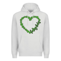 Dove Grey shamrock heart felling lucky Premium Hoodie - MaliasSmallBusiness