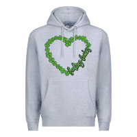 Heather Grey shamrock heart felling lucky Premium Hoodie - MaliasSmallBusiness