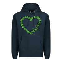 Navy shamrock heart felling lucky Premium Hoodie - MaliasSmallBusiness
