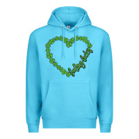 Ocean Blue shamrock heart felling lucky Premium Hoodie - MaliasSmallBusiness