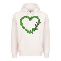 Pale Pink shamrock heart felling lucky Premium Hoodie - MaliasSmallBusiness