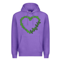 Purple shamrock heart felling lucky Premium Hoodie - MaliasSmallBusiness