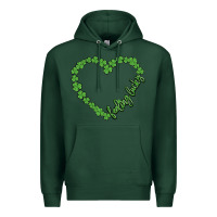 Sports Green shamrock heart felling lucky Premium Hoodie - MaliasSmallBusiness