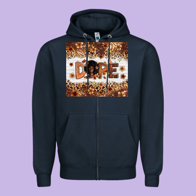 Dope Melanin Zipper Hoodie Designed By Zillion Design Studio