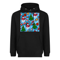 Black christmas trees and snow seamless pattern Heavyweight Hoodie - BundleAndBundleShop