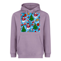 Lavender christmas trees and snow seamless pattern Heavyweight Hoodie - BundleAndBundleShop