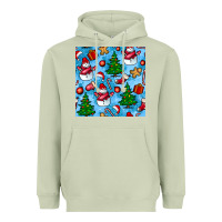 Matcha christmas trees and snow seamless pattern Heavyweight Hoodie - BundleAndBundleShop