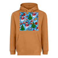 Meerkat christmas trees and snow seamless pattern Heavyweight Hoodie - BundleAndBundleShop