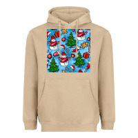 Mushroom christmas trees and snow seamless pattern Heavyweight Hoodie - BundleAndBundleShop