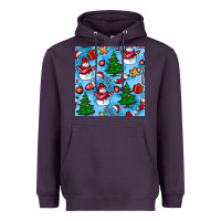 Plum christmas trees and snow seamless pattern Heavyweight Hoodie - BundleAndBundleShop