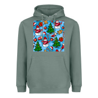 Sage christmas trees and snow seamless pattern Heavyweight Hoodie - BundleAndBundleShop