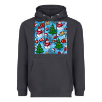 Smoke christmas trees and snow seamless pattern Heavyweight Hoodie - BundleAndBundleShop