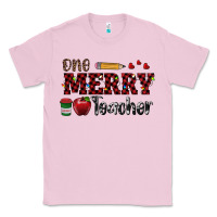 Bubblegum Pink one merry teacher Classic Tee - RanaPortraitStore