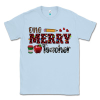 Dusty Blue one merry teacher Classic Tee - RanaPortraitStore