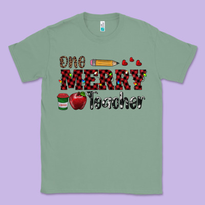 One Merry Teacher Classic Tee Designed By Ranaportraitstore