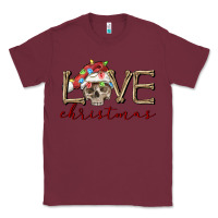 Burgundy skull love christmas Classic Tee - FaDigitalArtStudio