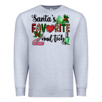 Heather Grey santa's favorite nail tech Premium Sweatshirt - AdoDesignShop