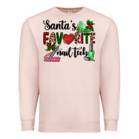 Pale Pink santa's favorite nail tech Premium Sweatshirt - AdoDesignShop