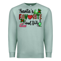 Seafoam santa's favorite nail tech Premium Sweatshirt - AdoDesignShop