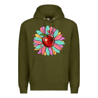 Army Green teacher apple Premium Hoodie - MaliasSmallBusiness
