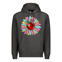 Charcoal Heather teacher apple Premium Hoodie - MaliasSmallBusiness