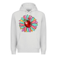 Dove Grey teacher apple Premium Hoodie - MaliasSmallBusiness