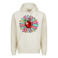 Oatmeal Heather teacher apple Premium Hoodie - MaliasSmallBusiness