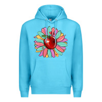 Ocean Blue teacher apple Premium Hoodie - MaliasSmallBusiness