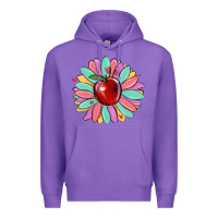 Purple teacher apple Premium Hoodie - MaliasSmallBusiness