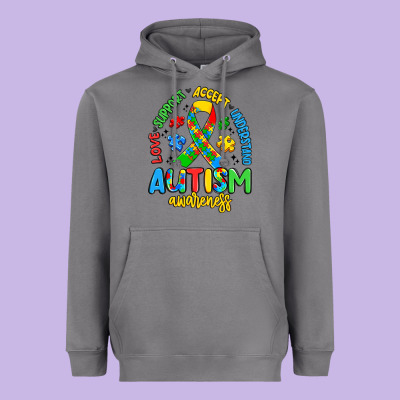 Love Support Accept Understand Autism Awareness Heavyweight Hoodie Designed By Artiststas