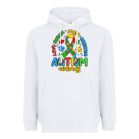 White love support accept understand autism awareness Heavyweight Hoodie - Artiststas