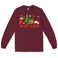 Burgundy 'tis the season christmas Long Sleeve Tee - Zillion Design Studio