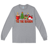 Heather Grey 'tis the season christmas Long Sleeve Tee - Zillion Design Studio