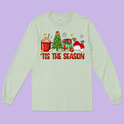 'tis The Season Christmas Long Sleeve Tee Designed By Zillion Design Studio