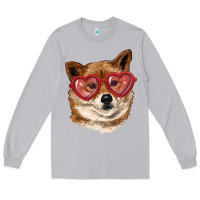Moon Dust shiba inu with love glasses Long Sleeve Tee - RanaPortraitStore