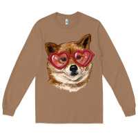Toasted Coconut shiba inu with love glasses Long Sleeve Tee - RanaPortraitStore
