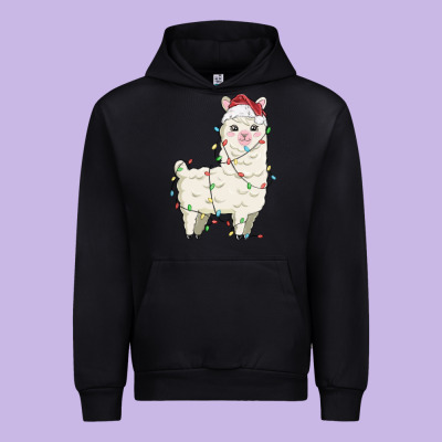 Christmas Llama Urban Hoodie Designed By Maliassmallbusiness