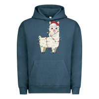 Pigment Midnight Navy christmas llama Urban Hoodie - MaliasSmallBusiness