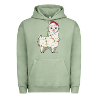 Pigment Oil Green christmas llama Urban Hoodie - MaliasSmallBusiness