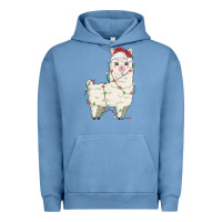 Pigment Pebble Blue christmas llama Urban Hoodie - MaliasSmallBusiness