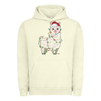 Pigment Pistachio christmas llama Urban Hoodie - MaliasSmallBusiness