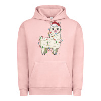 Pigment Salmon christmas llama Urban Hoodie - MaliasSmallBusiness