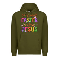 Army Green silly rabbit easter is for jesus Premium Hoodie - MaliasSmallBusiness