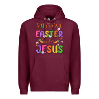Burgundy silly rabbit easter is for jesus Premium Hoodie - MaliasSmallBusiness
