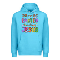 Ocean Blue silly rabbit easter is for jesus Premium Hoodie - MaliasSmallBusiness