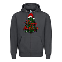 Smoke happy holidays christmas tree Zipper Hoodie - RanaPortraitStore