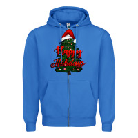 True Royal happy holidays christmas tree Zipper Hoodie - RanaPortraitStore
