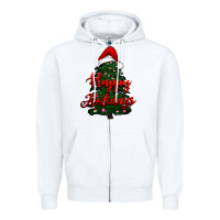 White happy holidays christmas tree Zipper Hoodie - RanaPortraitStore