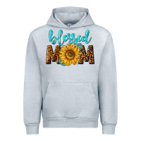 Heather Grey blessed mom with sunflower Urban Hoodie - NancyCooperArtShop
