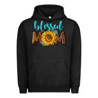 Pigment Black blessed mom with sunflower Urban Hoodie - NancyCooperArtShop